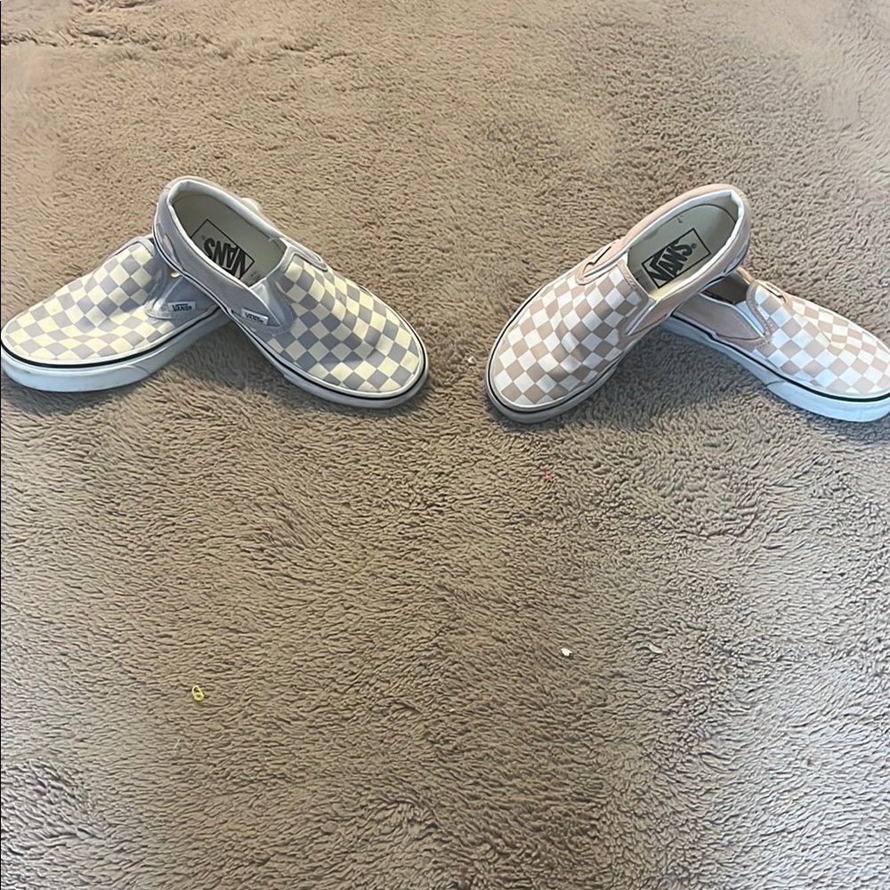 Vans pink & blue Checkered Slip-On Sneakers